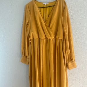 Baltic Born Mustard Long Sleeve Wrap Maxi Dress